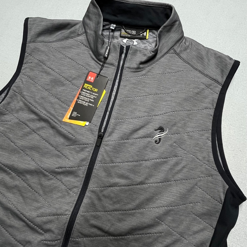 New Under Armour Cold GearReactor Vest Men's XXL Gray Black Lightweight Golf‎